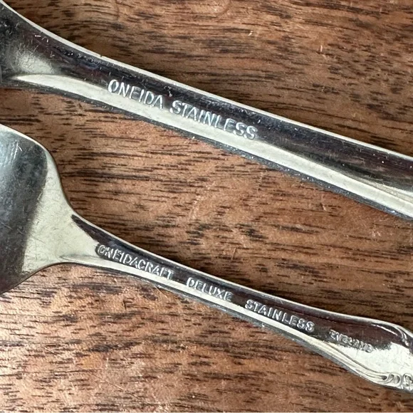Stainless Fork Set Vintage Kitchen Flatware Serving Utensils Mid Century Oneida - Picture 5 of 5